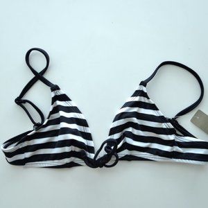 J.Crew SAILOR STRIPE TIE-FRONT FRENCH BIKINI TOP